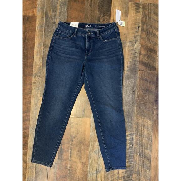 Style & Co Jeans Curvy Skinny Leg Mid Rise Tummy Control Short Length Size 4S - Picture 2 of 11